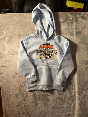 Hot Wheels Speed Machine Graphic Hoodie Light Blue Size Large